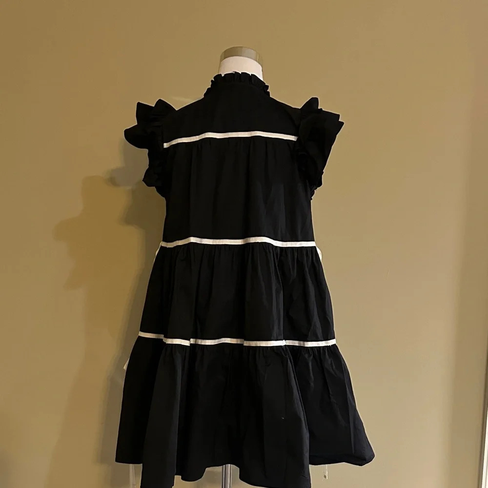 Black Ruffled Mini Dress - Picture 6 of 6
